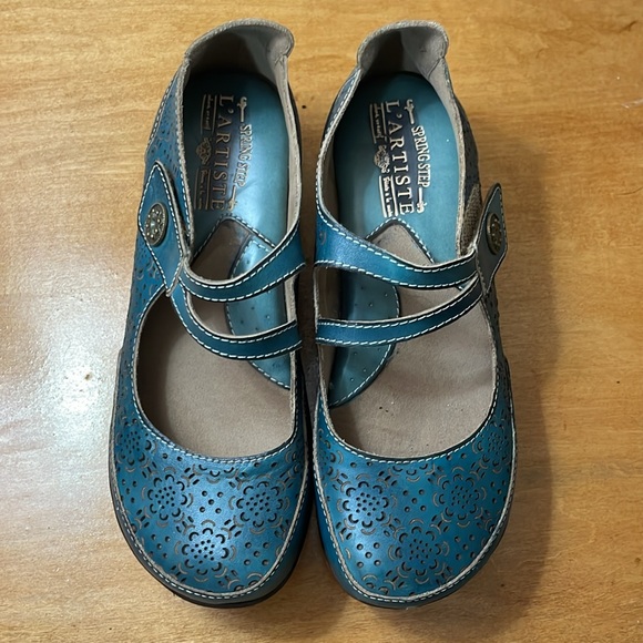 Women's teal L’Artiste by Spring Step Mamata Mary Jane clog. Size 37 - Picture 2 of 9